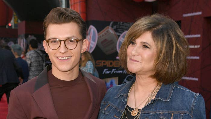 Tom Holland with &#x27;Spider-Man&#x27; movie series producer Amy Pascal.