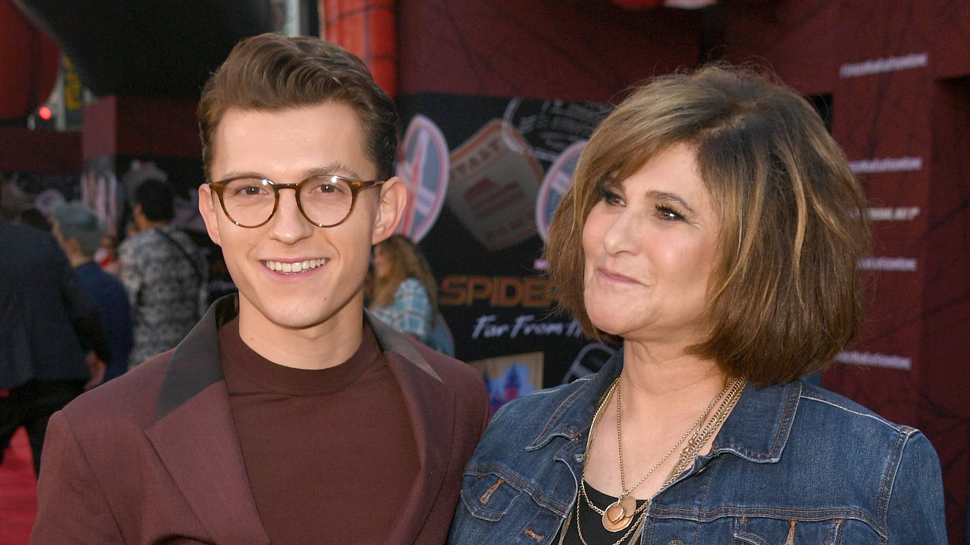 Tom Holland with 'Spider-Man' movie series producer Amy Pascal.