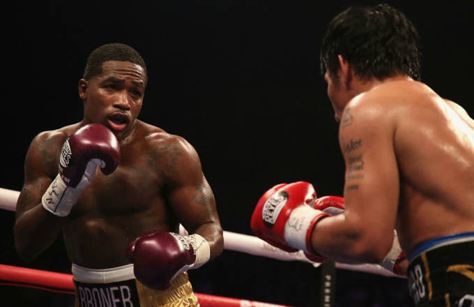 Adrien Broner squares up with Manny Pacquiao