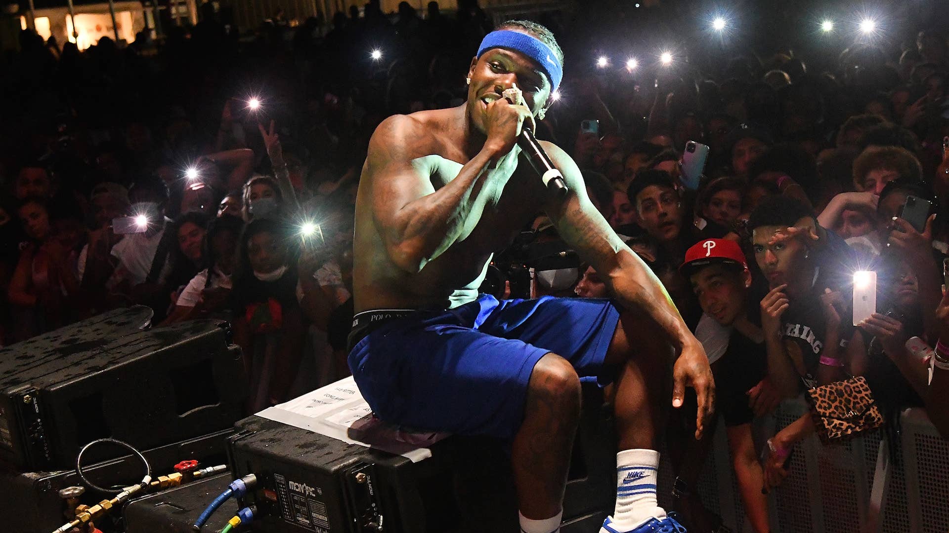 DaBaby performs during DaBaby + Friends Concert at Orlando Amphitheater