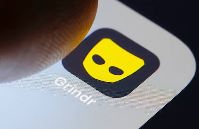 Grindr is displayed on a smartphone.