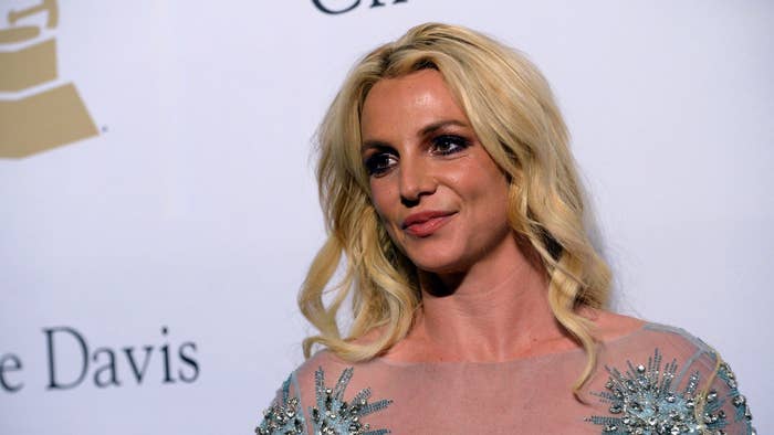 Singer Britney Spears walks the red carpet at the 2017 Pre-GRAMMY Gala