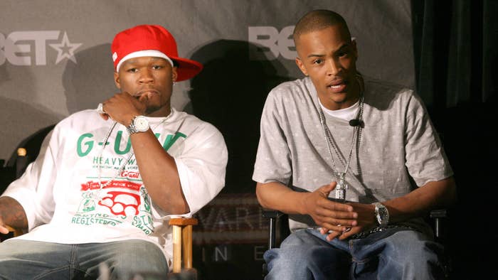 50 Cent and T.I. at BET Awards 2007   Nominees, Host and Honorees Announcement.