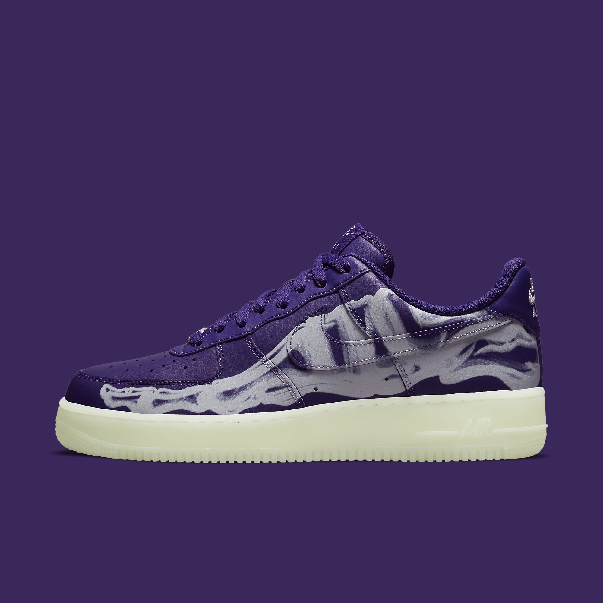 Nike Air Force 1 Low &#x27;Purple Skeleton&#x27; CU8067-500 Lateral