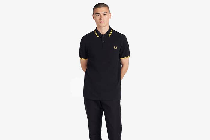 fred perry black yellow twin tipped shirt proud boys statement 01