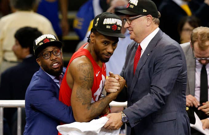 Kawhi Leonard after the Raptors won it all.