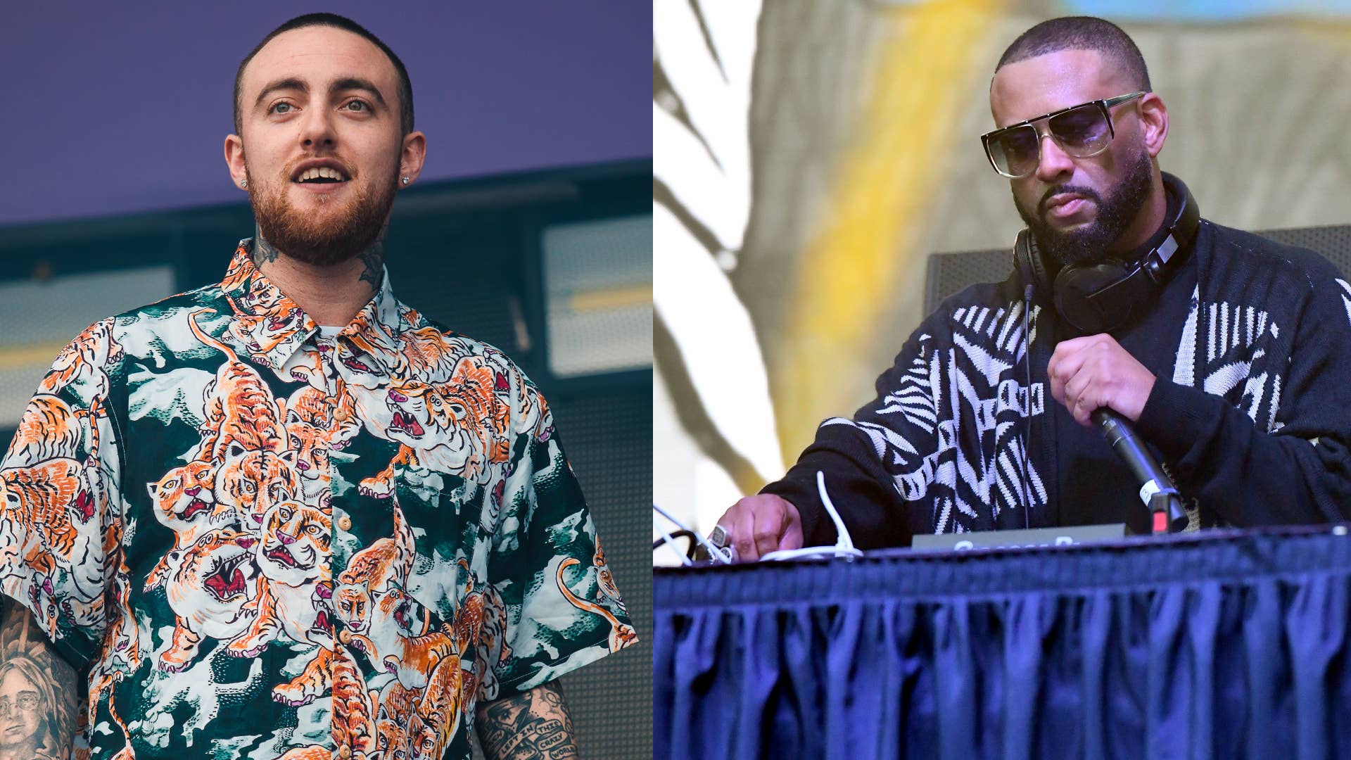 Mac Miller and Madlib pictured at separate shows