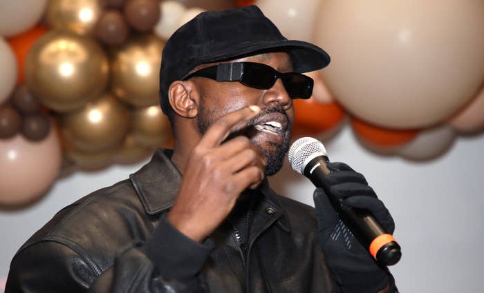 Kanye West attending the Los Angeles Mission's Thanksgiving Event