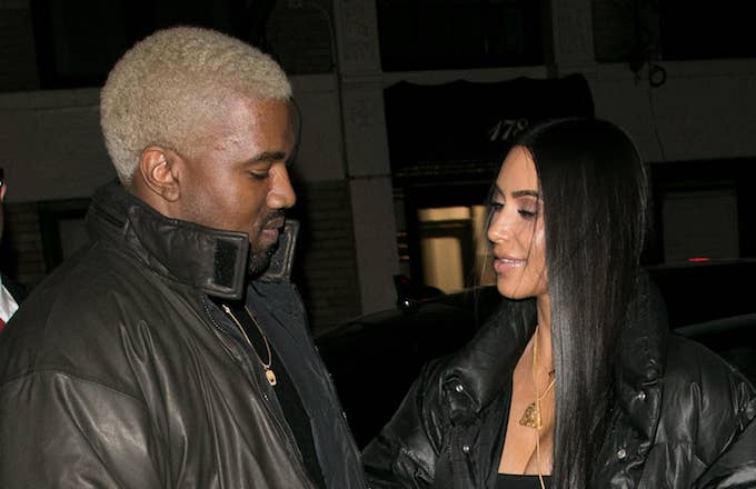 Kanye West and wife Kim Kardashian West in New York.