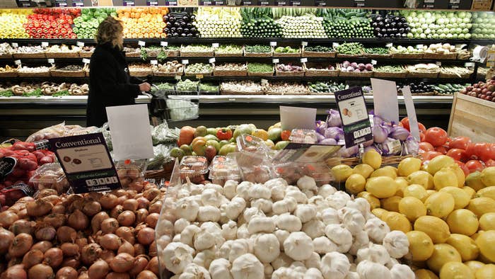 A woman shops in the produce section at Whole Foods January 13, 2005 in New York City.