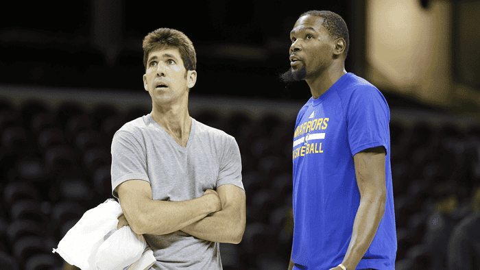 Warriors GM Bob Myers with Kevin Durant