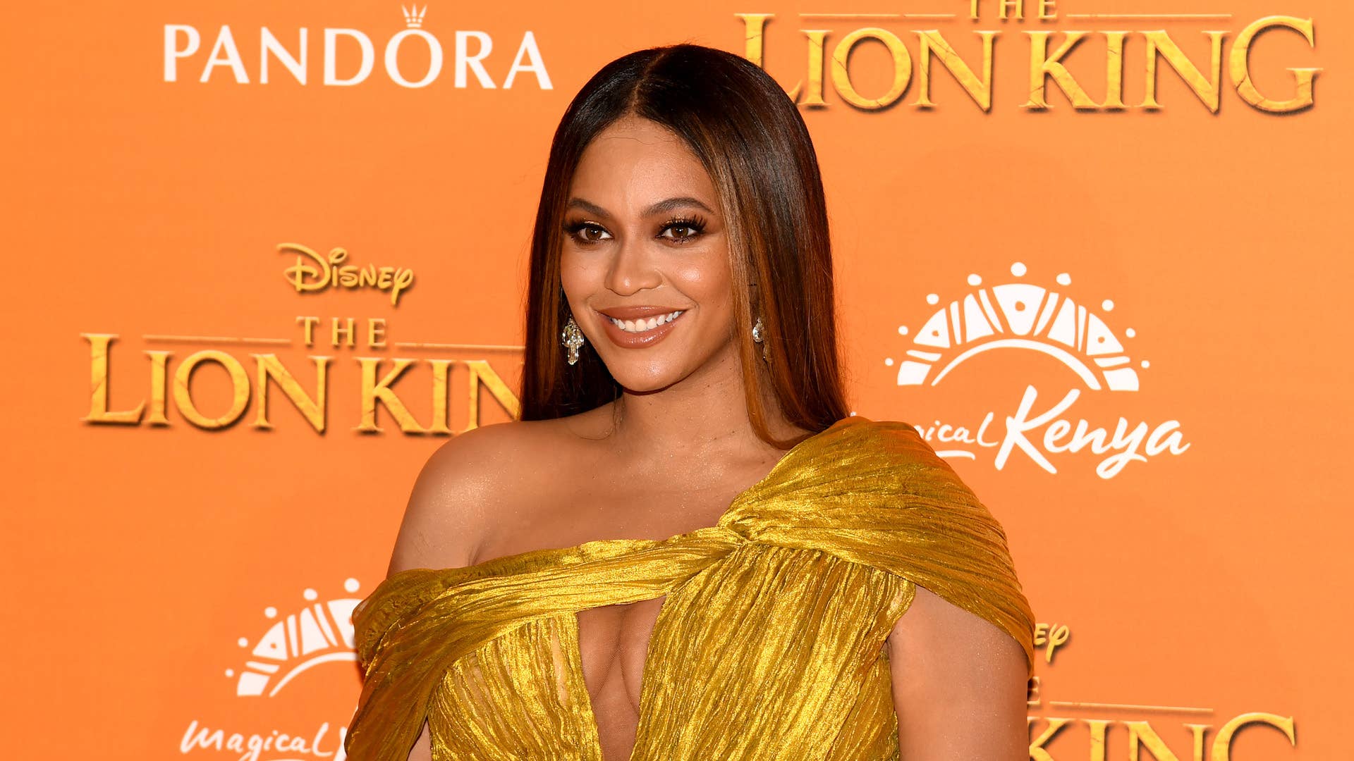 Beyonce attends the European Premiere of Disney's "The Lion King."