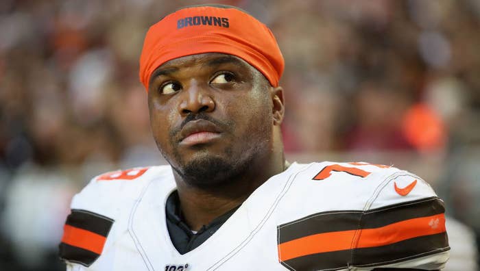 Offensive tackle Greg Robinson #78 of the Cleveland Browns on the bench during the second half of the NFL game against the Arizona Cardinals