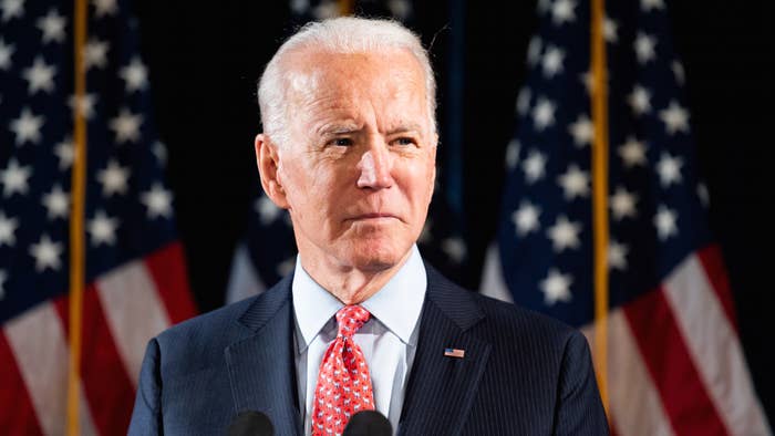 Former Vice President Joe Biden (D) speaks about the Coronavirus