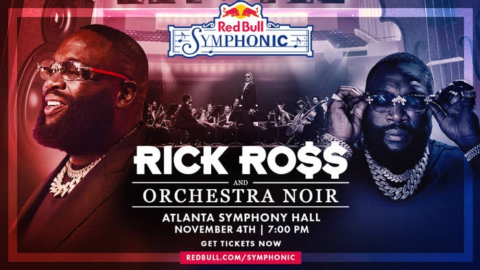 The poster for Rick Ross and Orchestra Noir&#x27;s Red Bull Symphonic show in November