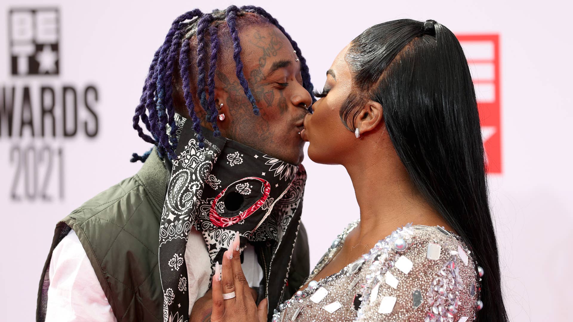 Lil Uzi Vert and JT are seen on the red carpet