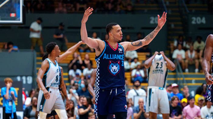 Dominic Green celebrates in Montreal Alliance home opener versus J. Cole&#x27;s Shooting Stars