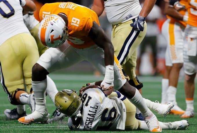 Tennessee Football Player Gets Caught Saying 'I'm Not Going to Class' After  Game-Winning Tackle