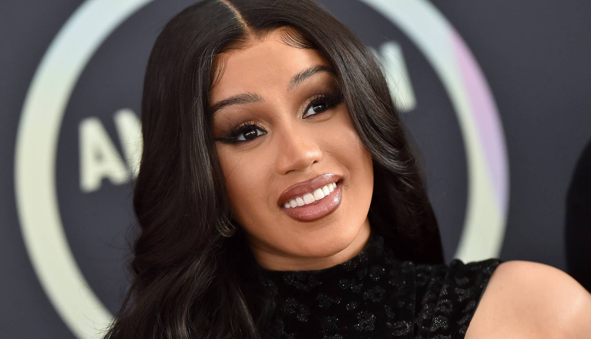 Cardi B on red carpet at 2021 American Music Awards