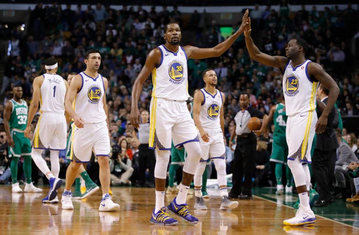 Kevin Durant Draymond Green Warriors Celtics 2017