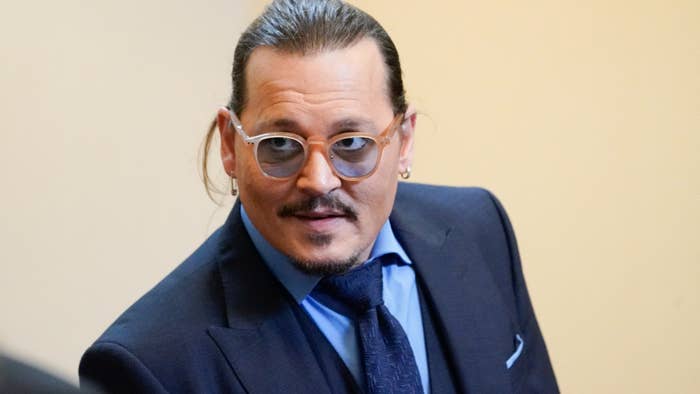 Johnny Depp is pictured in a court photo