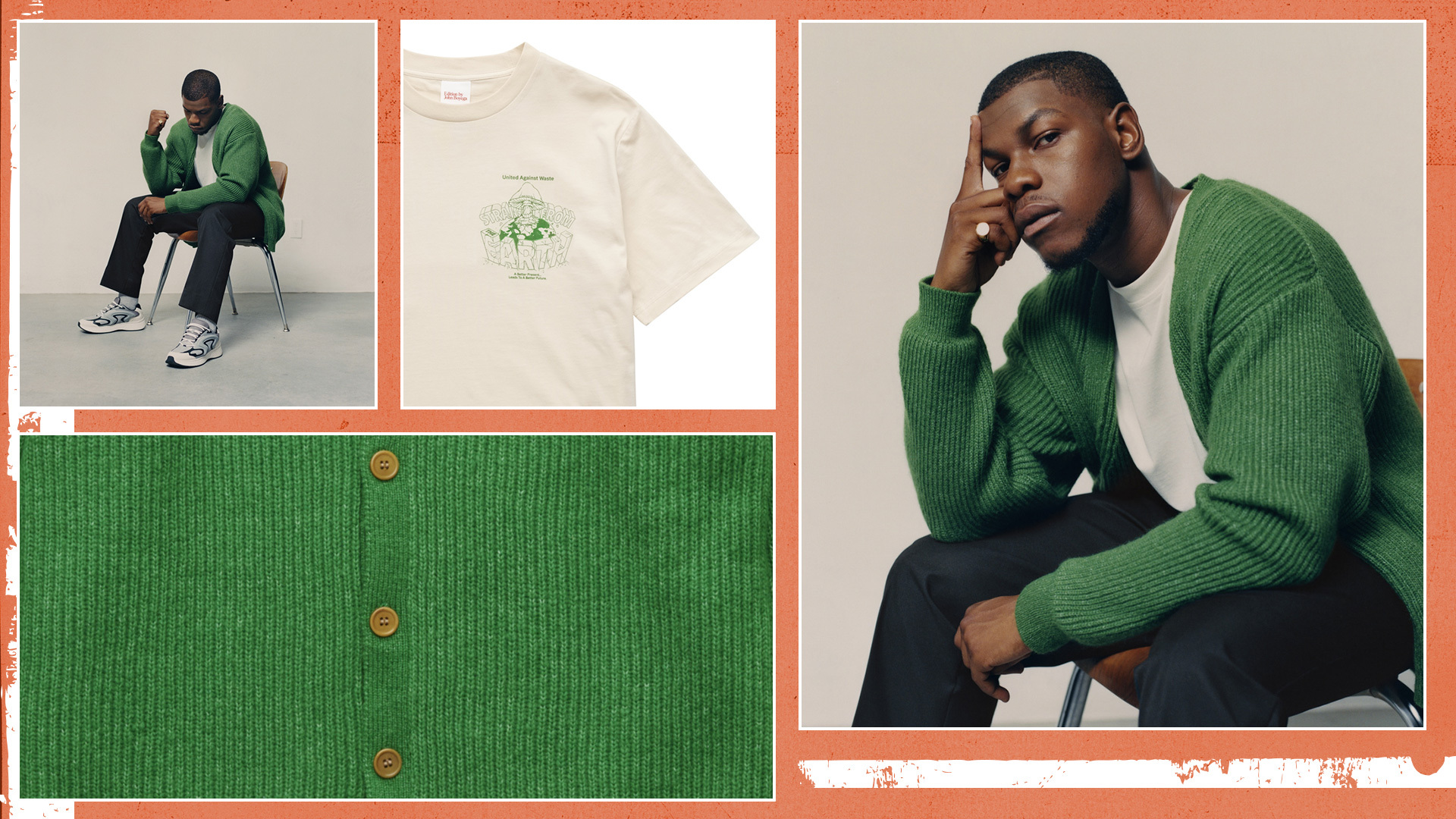 H&amp;M John Boyega Green Cardigan