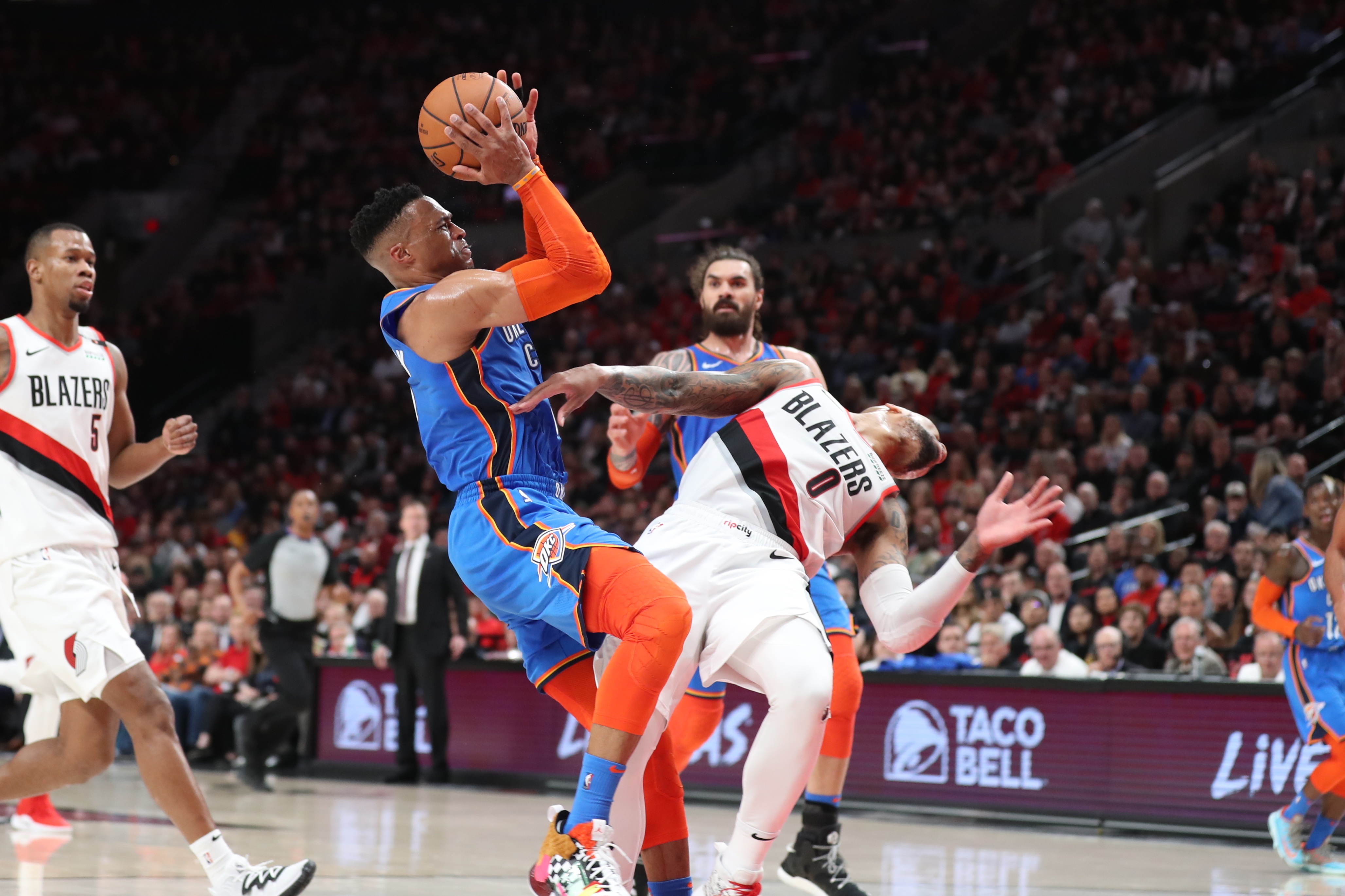 Russell Westbrook Thunder Blazers Game 1 2019 Playoffs