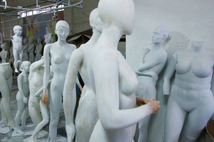 Mannequins waiting to be painting