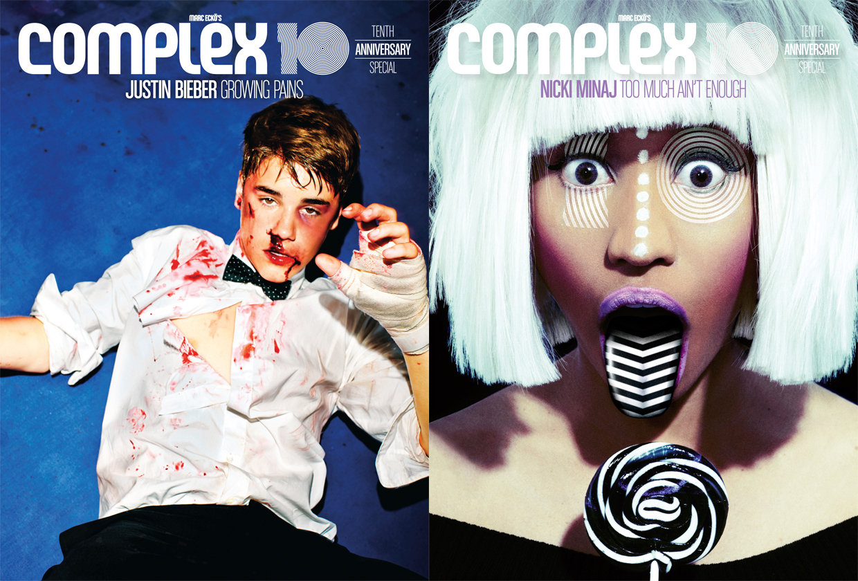 Complex Magazine Cover featuring Justin Bieber and Nicki Minaj