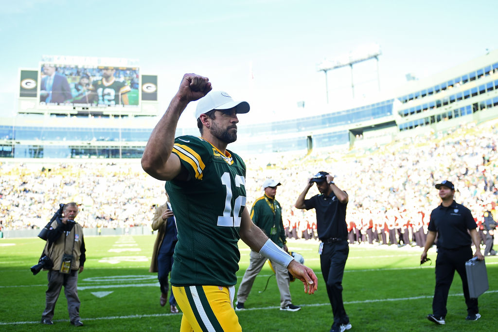 aaron rodgers in raiders jersey