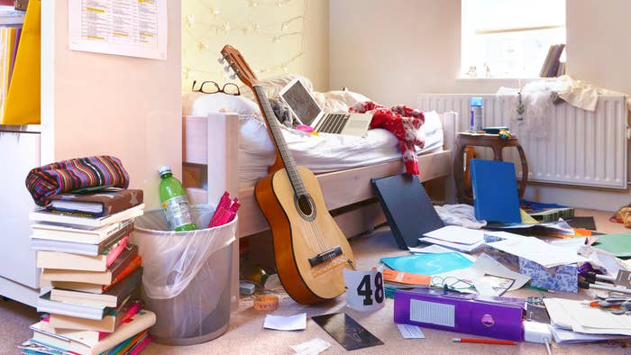 A stock image of a messy bedroom aka going goblin mode.