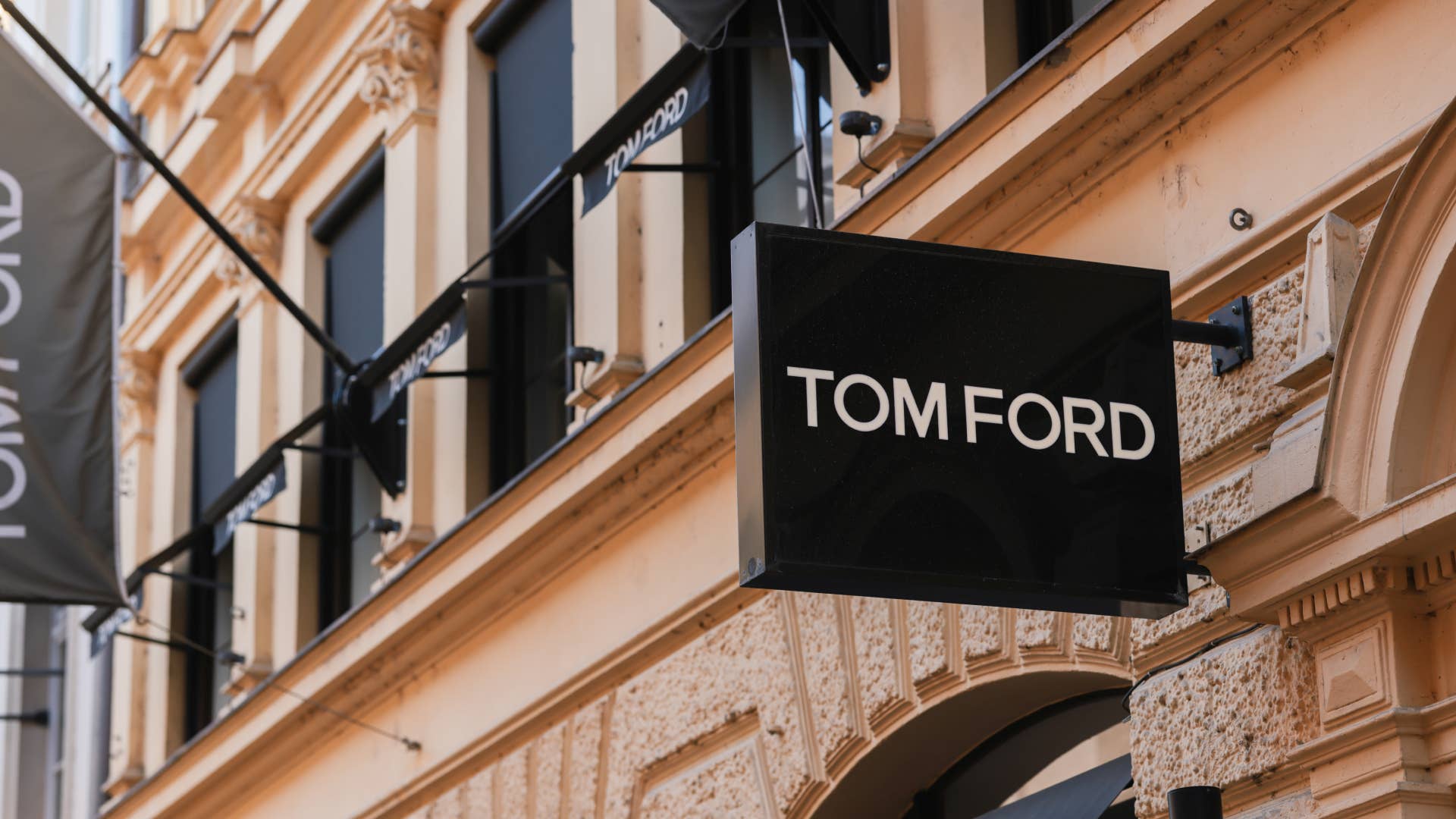 A logo for Tom Ford brand is pictured