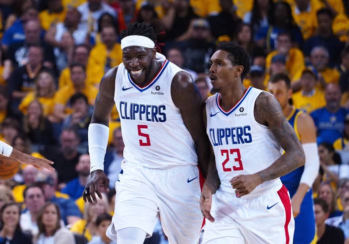 Montrezl Harrell Lou Williams Game 5 2019 NBA Playoffs