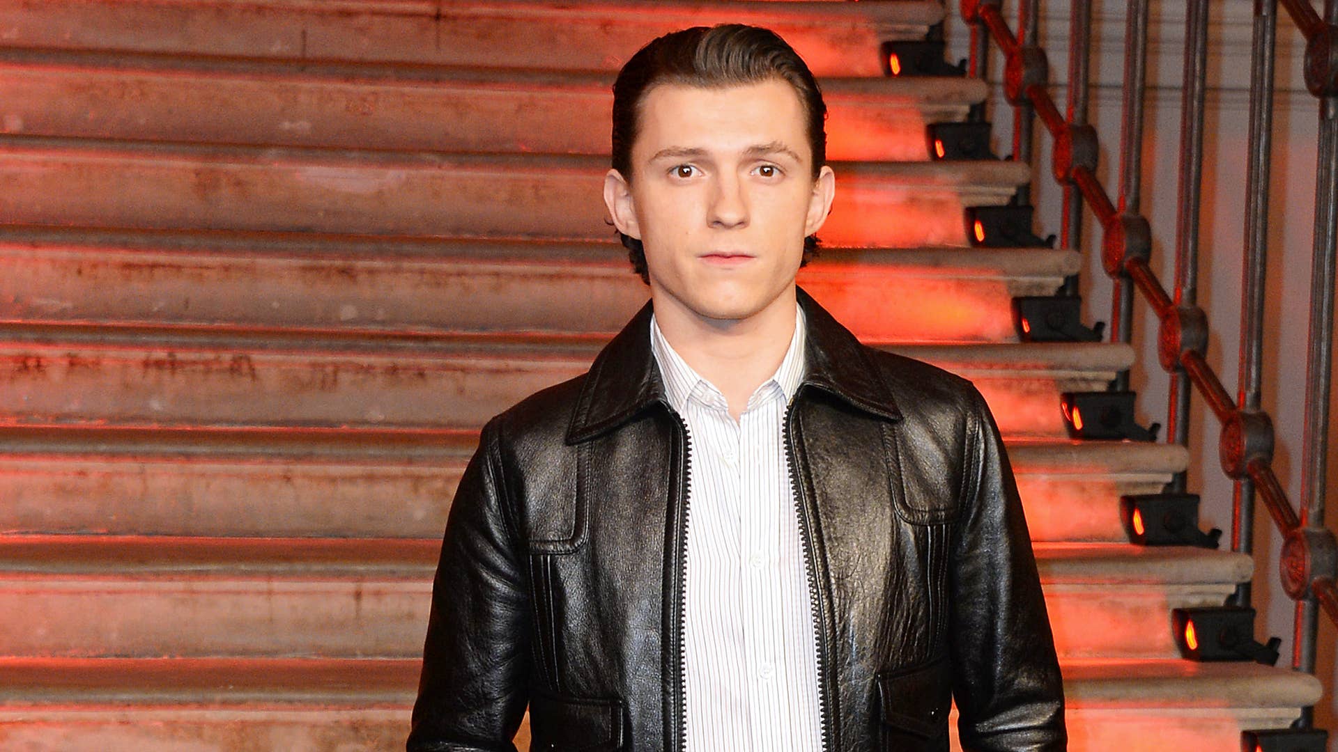 Tom Holland pictured while promoting 'Spider-Man: No Way Home.'