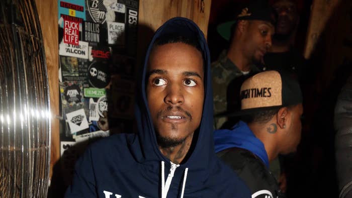 Recording artist Lil Reese backstage at Webster Hall