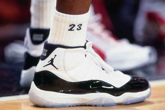 Air Jordan 11 &#x27;Concord&#x27; On Foot Worn by Michael Jordan