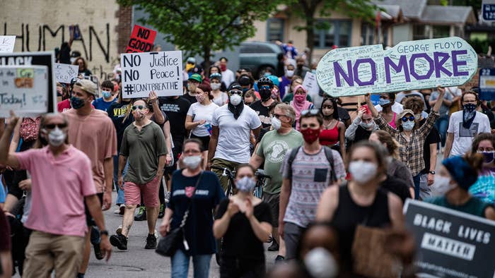 Protests in Minneapolis following the death of George Floyd.