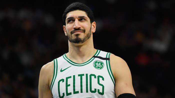 Enes Kanter #11 of the Boston Celtics looks on