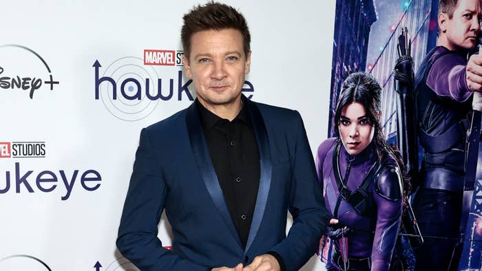 Jeremy Renner is pictured at a Hawkeye event