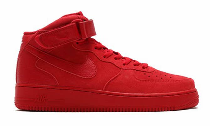 Nike Air Force 1 Mid All Red Profile
