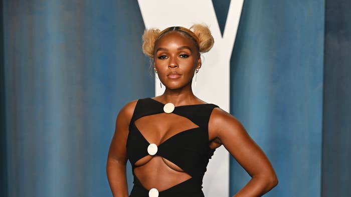 Janelle Monáe attends the 2022 Vanity Fair Oscar Party