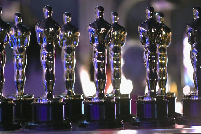 Oscar statues are seen backstage during the 91st Annual Academy Awards