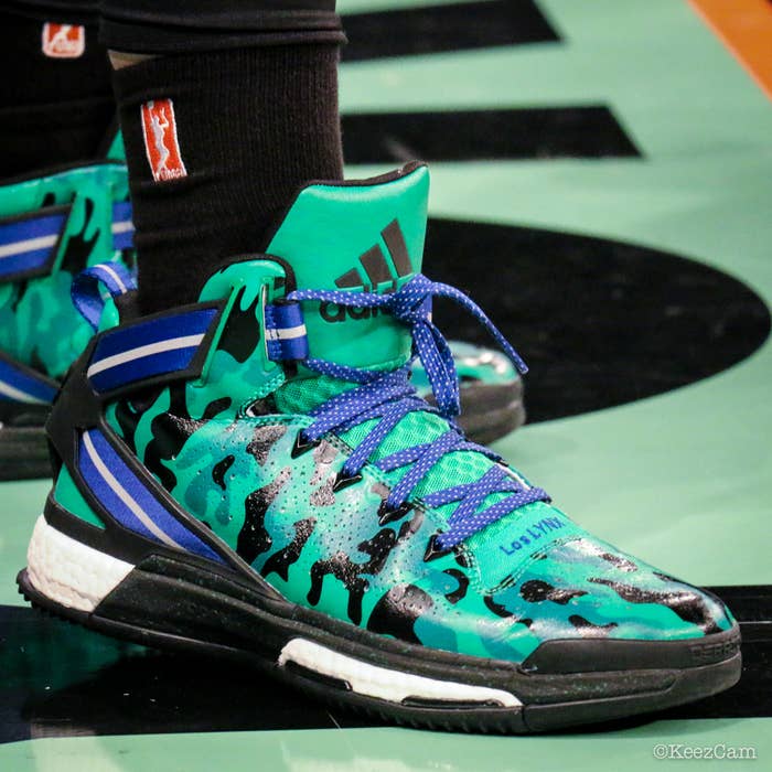 Janel McCarville Wearing an adidas D Rose 6 Boost PE