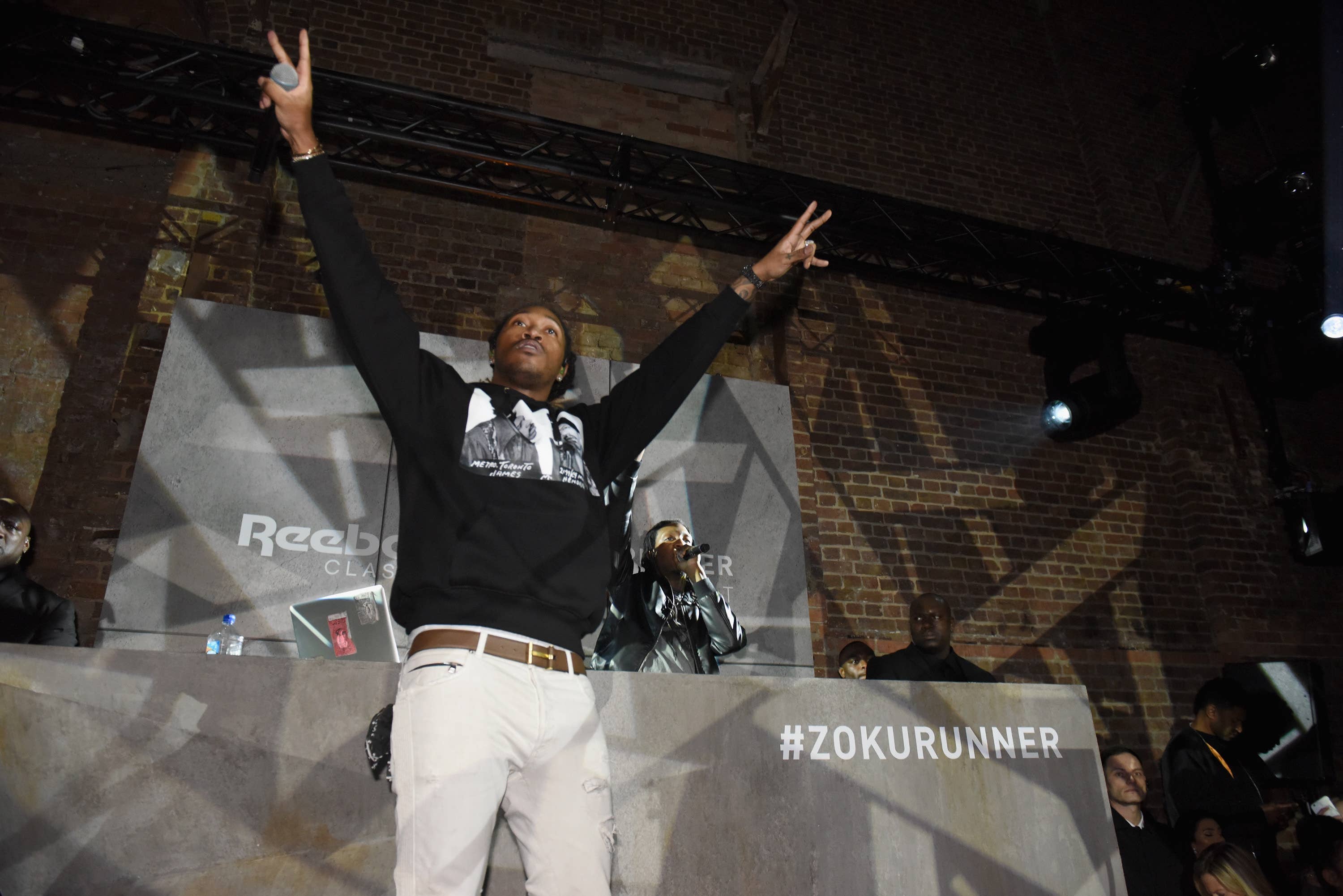 Future performing at Reebok's ZOKU Runner launch party in London.