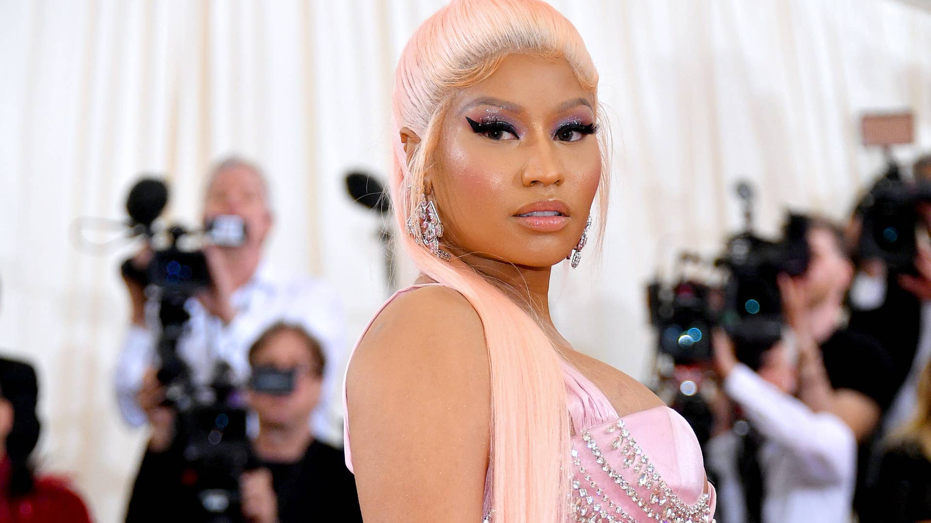 Nicki Minaj Wore Pink Crocs and Not Much Else