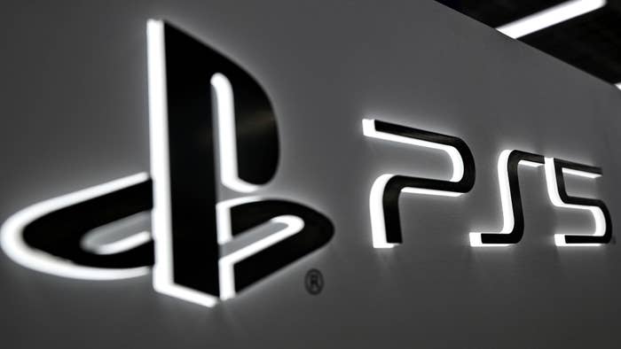Sony&#x27;s Playstation 5 logo is seen at an electronics store in Tokyo,
