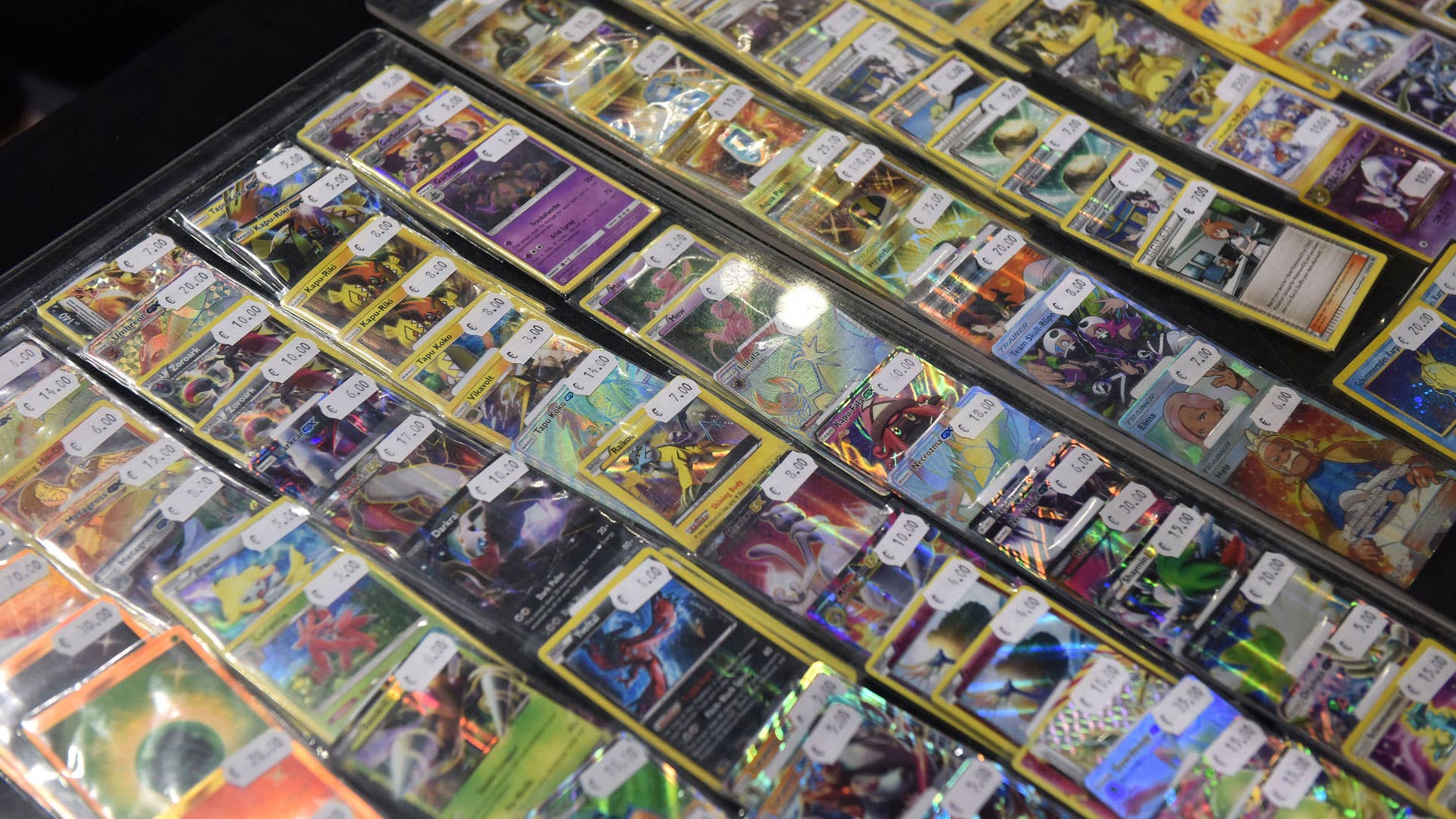 Pokémon cards for sale at the Pokémon European International Championships.