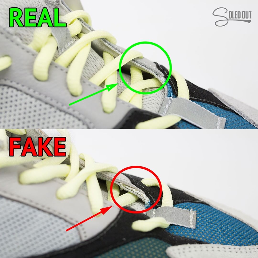 adidas yeezy boost 700 wave runner real vs fake comparison eyelets