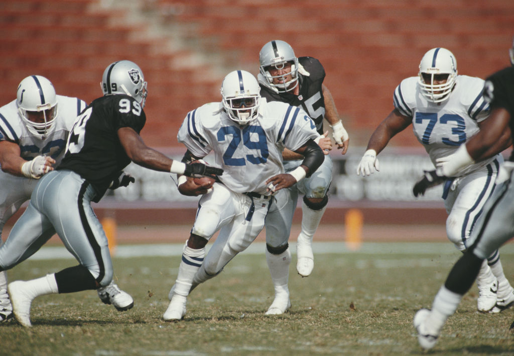 Eric Dickerson Colts Raiders 1991 Getty