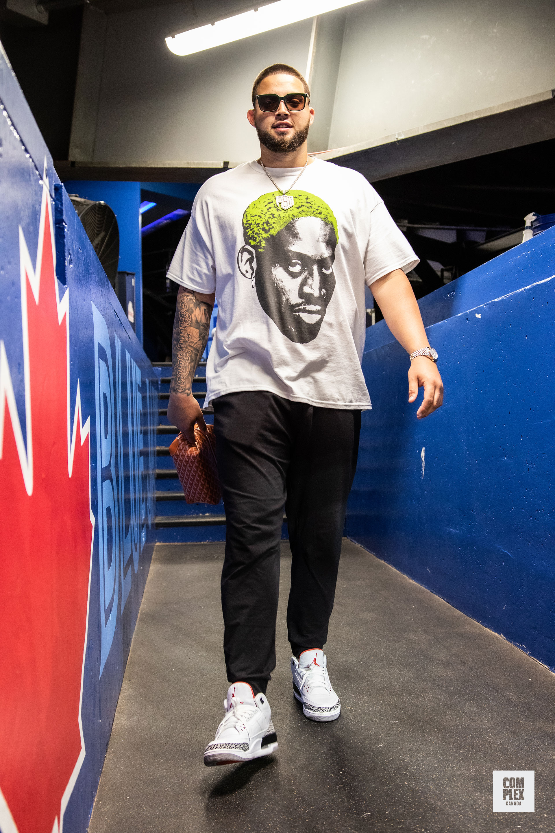 Toronto Blue Jays pitcher Alek Manoah walks down tunnel